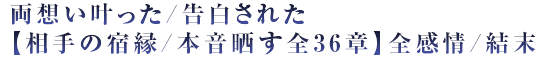 両想い叶った/告白された【相手の宿縁/本音晒す全36章】全感情/結末