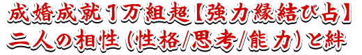 成婚成就1万組超【強力縁結び占】二人の相性（性格/思考/能力）と絆
