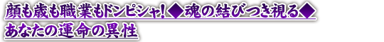 顔も歳も職業もドンピシャ！◆魂の結びつき視る◆あなたの運命の異性